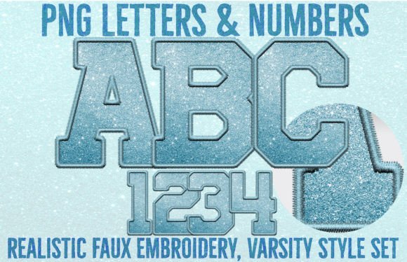 Blue Faux Glitter and Embroidery Letters Review