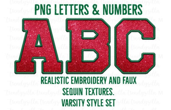 Faux Embroidery Sequin Letters PNG Review