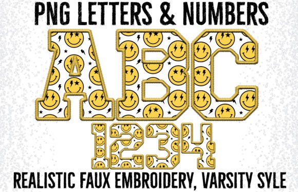 Groovy Retro Yellow Faux Embroidery PNG Review